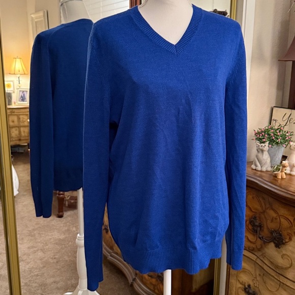 Banana Republic Other - Banana Republic Men's Blue 100% Extra Fine Merino Wool Sweater